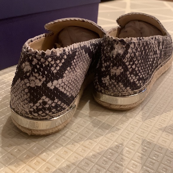 Stuart Weitzman Natural Buck Molorru Snake Print Sneaker Shoes - Picture 3 of 5
